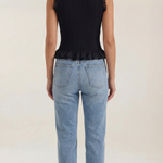 Carol ribbed knit sweater with ruffles