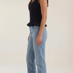 Carol ribbed knit sweater with ruffles