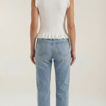 Carol ribbed knit sweater with ruffles