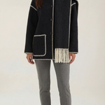 Catherine jacket with contrasting scarf