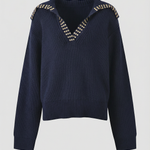 Darlene wool sweater with studded collar
