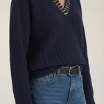 Darlene wool sweater with studded collar