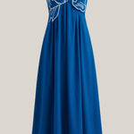 Deborah long dress with embroidery