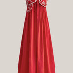 Deborah long dress with embroidery