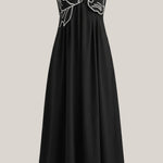 Deborah long dress with embroidery