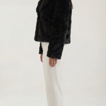 Black Faux Leather Debra Jacket