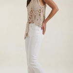 Delia Asymmetrical Blouse with Lace Details