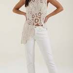 Delia Asymmetrical Blouse with Lace Details