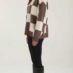 Plaid knit sweater