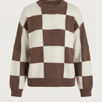 Plaid knit sweater
