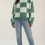 Plaid knit sweater