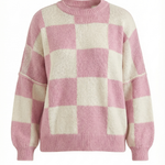 Plaid knit sweater