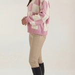 Plaid knit sweater