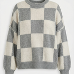 Plaid knit sweater