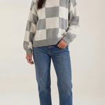 Plaid knit sweater