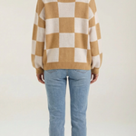 Plaid knit sweater