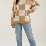 Plaid knit sweater