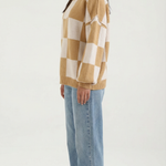 Plaid knit sweater