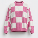 Plaid knit sweater