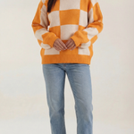 Plaid knit sweater
