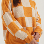 Plaid knit sweater