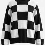 Plaid knit sweater