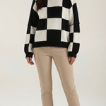Plaid knit sweater