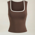 Hilary top with a square neckline