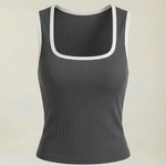 Hilary top with a square neckline