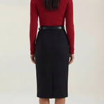Jacqueline ribbed knit sweater with decorative bow