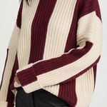 Oversized 'June' Turtleneck Sweater with Stripes