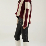 Oversized 'June' Turtleneck Sweater with Stripes