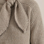 Ribbed sweater with a lapel collar
