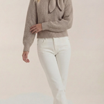 Ribbed sweater with a lapel collar