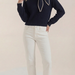 Ribbed sweater with a lapel collar