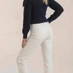 Ribbed sweater with a lapel collar