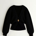 Kathleen V-neck Knit Sweater