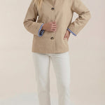 Lindsay trench coat with elegant striped lining