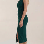 Lydia Midi Dress with V-neck
