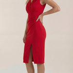 Lydia Midi Dress with V-neck