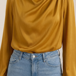 Marcia Draped Long Sleeve Blouse