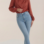 Marcia Draped Long Sleeve Blouse