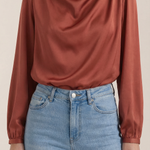 Marcia Draped Long Sleeve Blouse