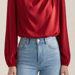 Marcia Draped Long Sleeve Blouse