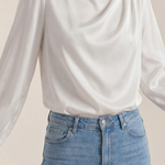 Marcia Draped Long Sleeve Blouse