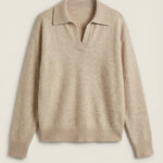 'Margaret' Casual Polo Shirt with V-Neck