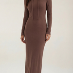 Marilyn Maxi Bodycon Dress with Elegant Hood