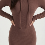 Marilyn Maxi Bodycon Dress with Elegant Hood