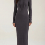 Marilyn Maxi Bodycon Dress with Elegant Hood