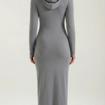 Marilyn Maxi Bodycon Dress with Elegant Hood